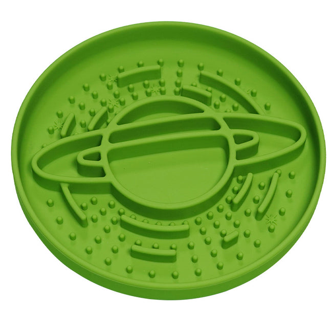 Green Silicone Planet Slow Feeder Dog Bowl