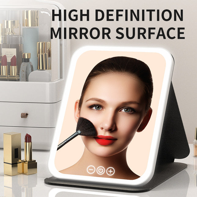 Pink Large Foldable LED Makeup Mirror – product detail
