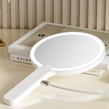 Light Yellow Square Portable Handheld LED Makeup Mirror – product perspective