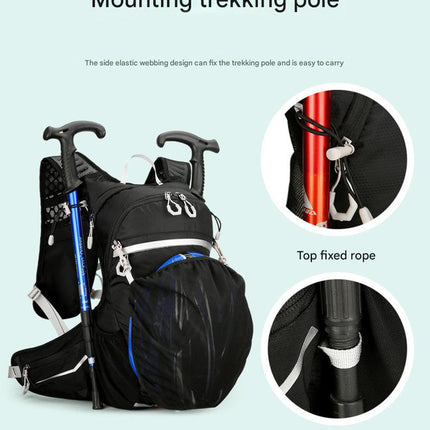 Red Lightweight 16L Outdoor Cycling & Hiking Backpack - Water-Repellent Nylon Daypack with Reflective Strips
