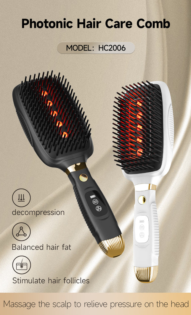 Black Advanced 3-in-1 Scalp & Hair Care Massage Comb – product detail