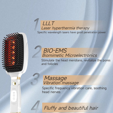 Black Advanced 3-in-1 Scalp & Hair Care Massage Comb – shape and profile