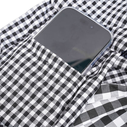 Black and White Checkered Comfortable Pet Sling Carrier for Small Dogs & Cats - Breathable Cotton Checkered Bag, Hands-Free, Safety Features