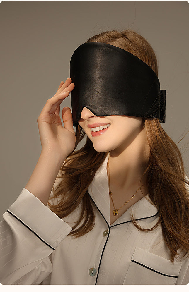 Black Luxury 19 Momme Mulberry Silk Sleep Mask