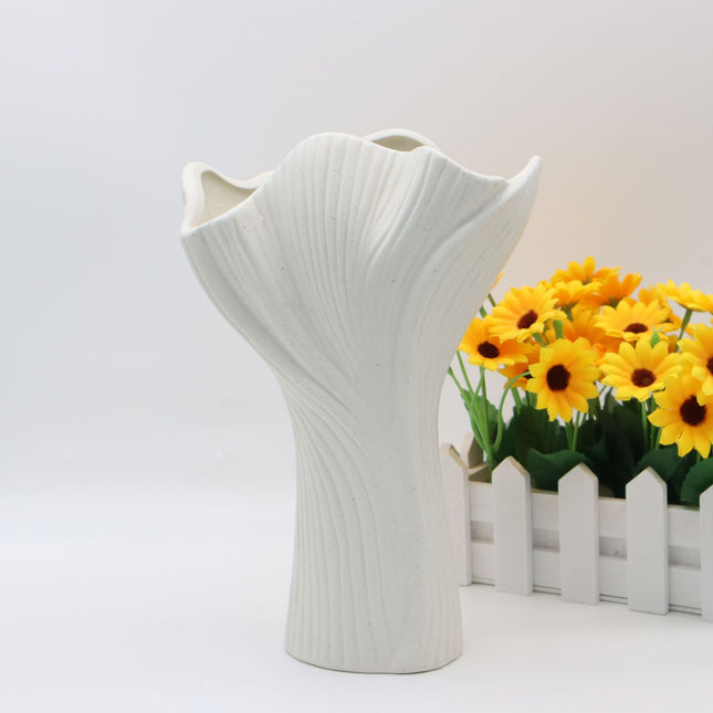 White Elegant Off-White Ceramic Vase
