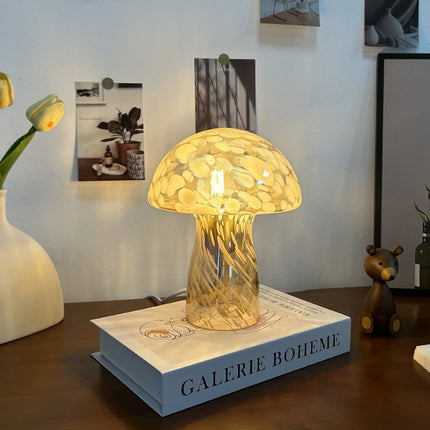 Yellow Charming Retro Glass Mushroom Table Lamp – product detail
