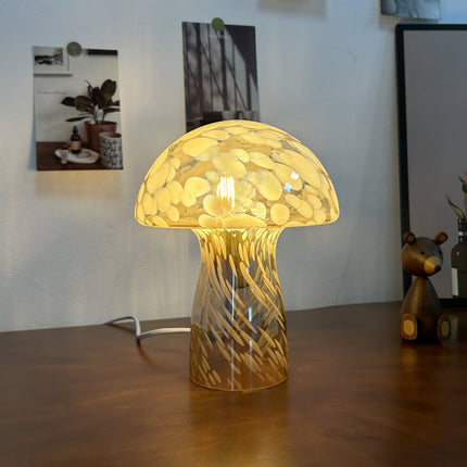 Yellow Charming Retro Glass Mushroom Table Lamp – design and finish