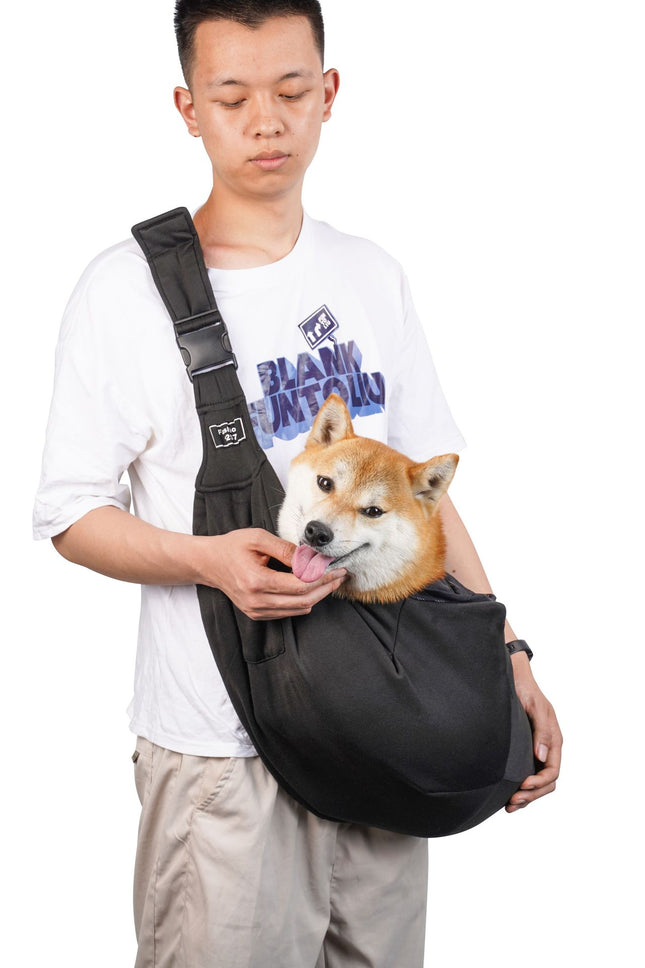 Black Breathable Pet Sling Carrier for Small Dogs & Cats