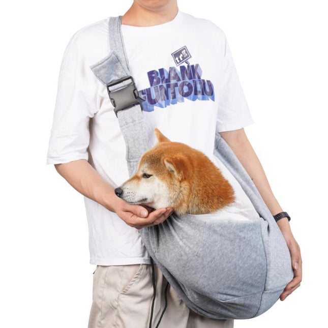 Grey Breathable Pet Sling Carrier for Small Dogs & Cats