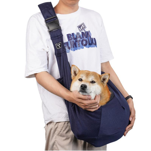 Dark Blue Breathable Pet Sling Carrier for Small Dogs & Cats