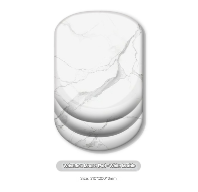White Ergonomic Mouse Pad with 3D Silicone Gel Wrist Rest
