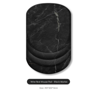 Black Ergonomic Mouse Pad with 3D Silicone Gel Wrist Rest