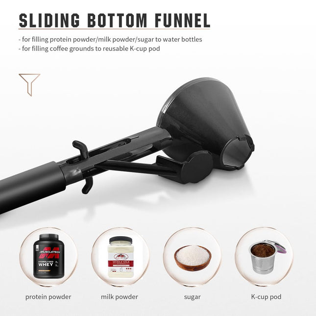 Black 2-Pack No-Spill Sliding Scoop & Funnel – product detail