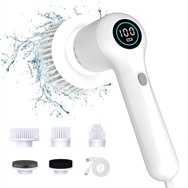 White Rechargeable Electric Spin Scrubber