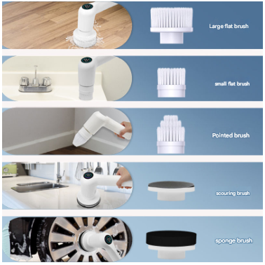 White Rechargeable Electric Spin Scrubber – product detail
