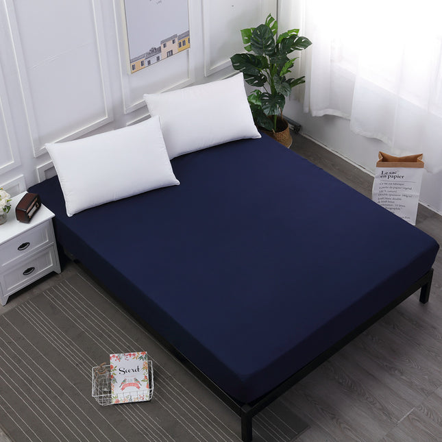 Dark Blue Queen Size Waterproof Fitted Mattress Protector