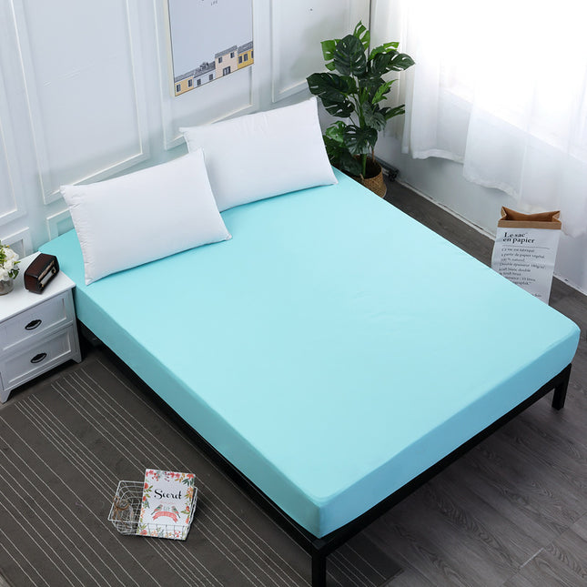 Light Blue Queen Size Waterproof Fitted Mattress Protector