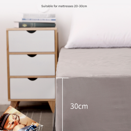 Light Blue Queen Size Waterproof Fitted Mattress Protector - Soft & Breathable Bed Cover, Hypoallergenic, Deep Pocket (152x190x30cm)