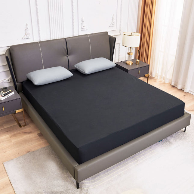 Dark Grey Queen Size Waterproof Fitted Mattress Protector