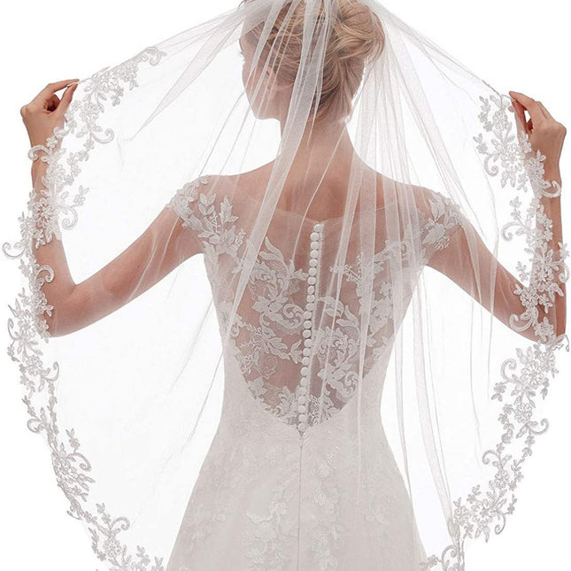 White Elegant Short Bridal Veil – product detail