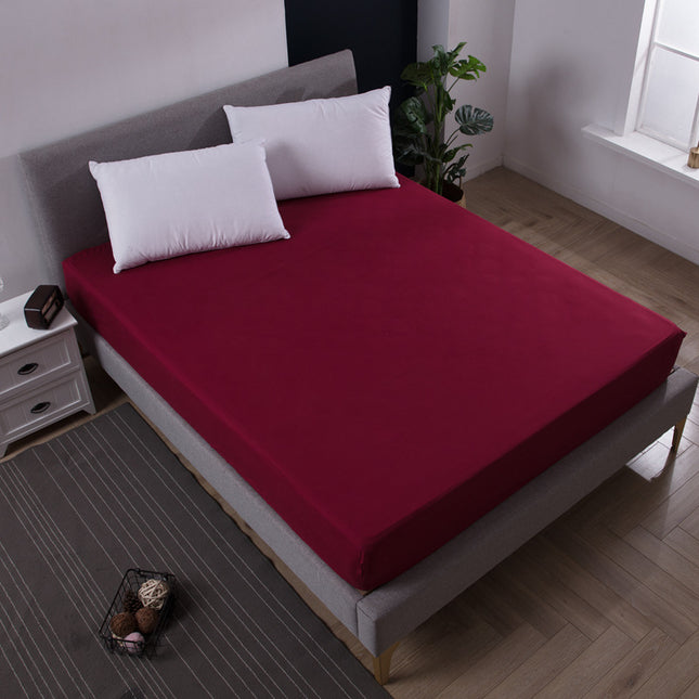 Claret Red Queen Size Waterproof Fitted Mattress Protector