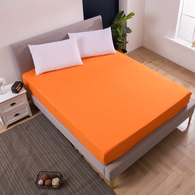 Orange Queen Size Waterproof Fitted Mattress Protector