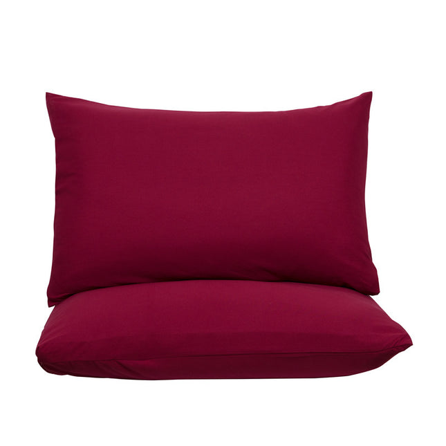 Claret Red Ultra Soft Brushed Waterproof Pillow Protectors (Set of 2)