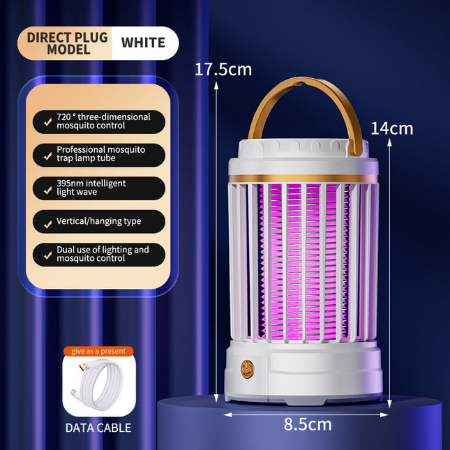 White Portable 3-in-1 Electric Mosquito Zapper Lamp