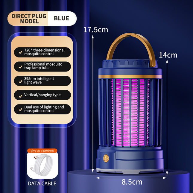 Dark Blue Portable 3-in-1 Electric Mosquito Zapper Lamp – product detail