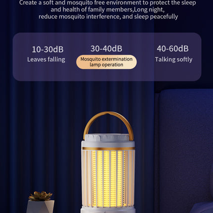 USB Rechargeable Dark Blue Portable 3-in-1 Electric Mosquito Zapper Lamp - UV Bug Killer, Warm Night Light & Bright Lantern