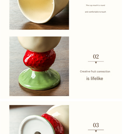 Red Whimsical Watermelon Stem Ceramic Goblet - 150ml Hand-Painted Watermelon Design, Unique Coffee & Drinkware Gift with Box