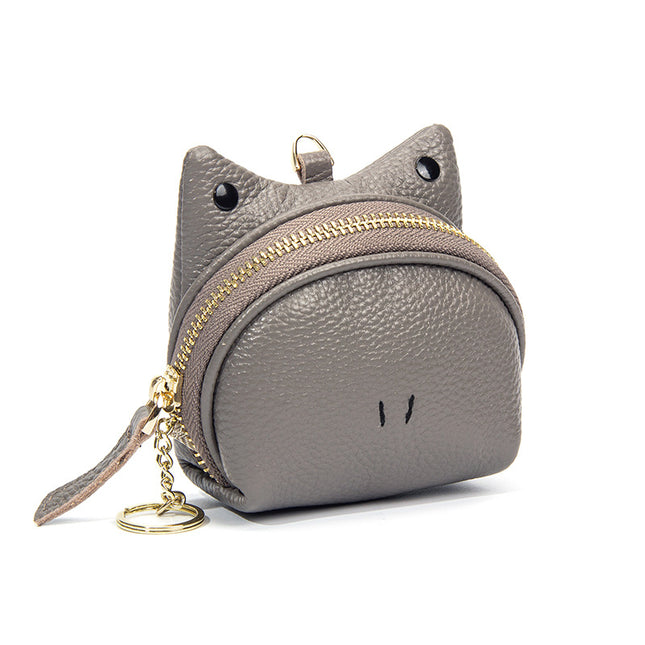 Grey Leather Frog Design Coin Purse