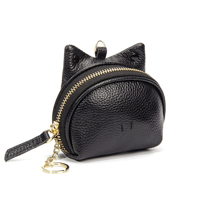 Black Leather Frog Design Coin Purse