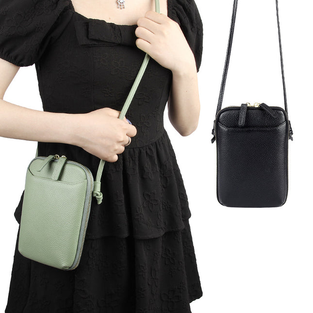 Brown Premium Leather Mini Crossbody Phone Bag – product detail