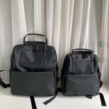 Size S Black Stylish Waterproof Nylon Backpack - Lightweight, Multi-Pocket for Travel, Commute & Daily Use