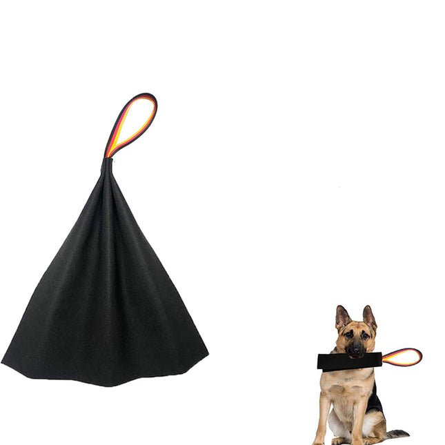 Black Premium Full-Grain Leather Dog Training Tug