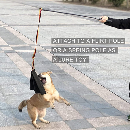 Brown Premium Full-Grain Leather Dog Training Tug - Interactive Bite Rag with Strong Loop Handle for Play & Drive Building