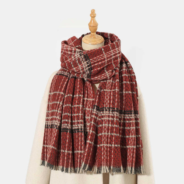 Red Chic Plaid Winter Scarf