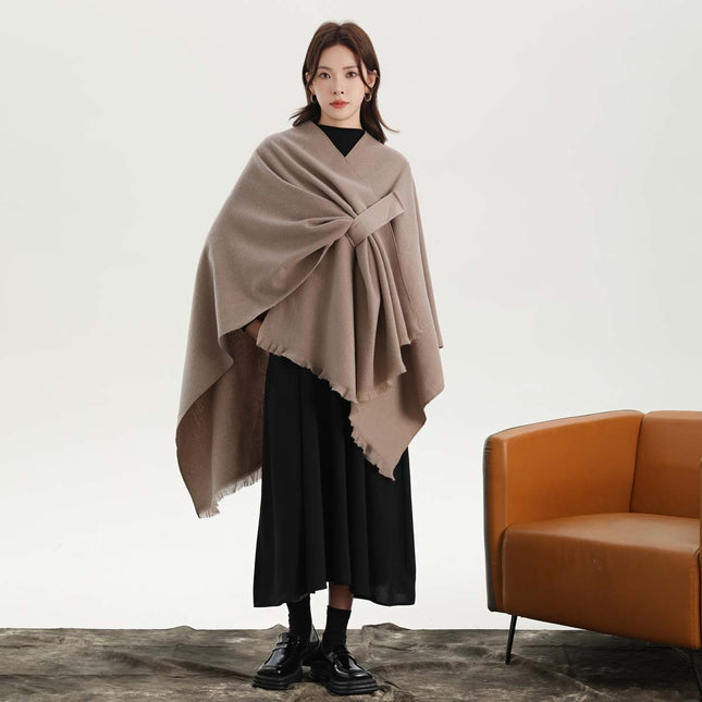 Pink Elegant Soft Knit Poncho Cape – product detail