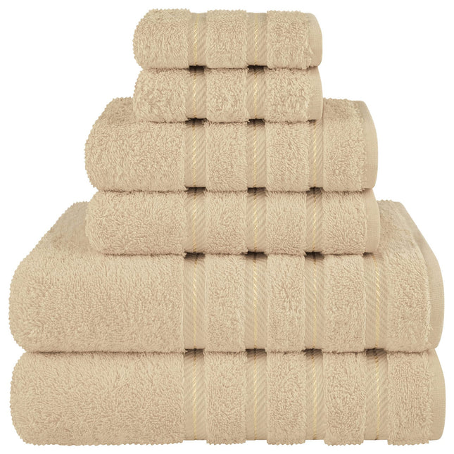 Khaki Luxury 6-Piece Combed Cotton Towel Bale Set