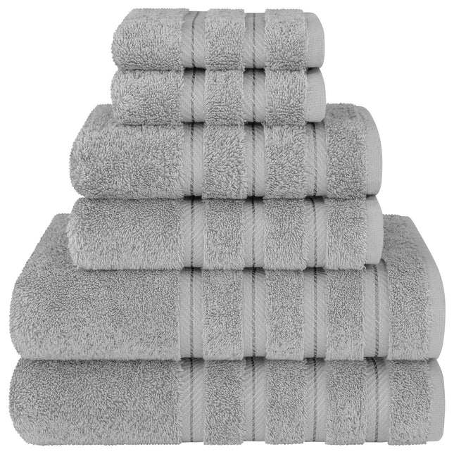 Grey Luxury 6-Piece Combed Cotton Towel Bale Set