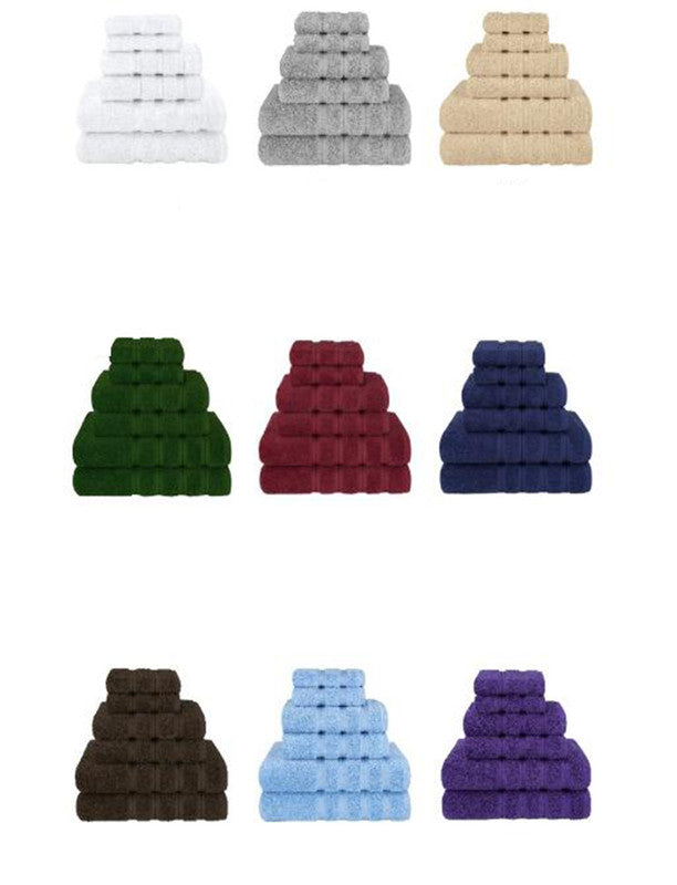Light Blue Luxury 6-Piece Combed Cotton Towel Bale Set – product detail