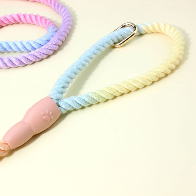 Colorful Vibrant Rainbow Ombre Rope Dog Leash – product detail