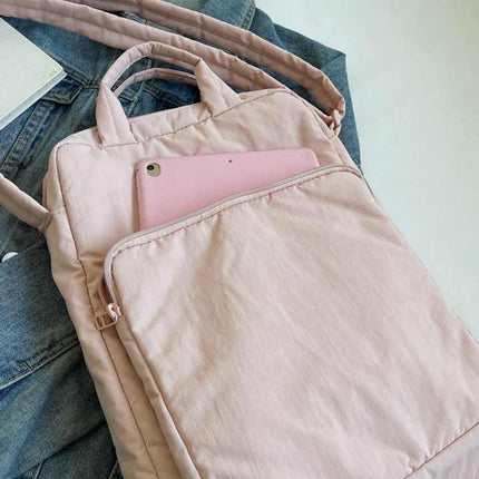 Black Lightweight Nylon Vertical Crossbody Tote Bag – product features