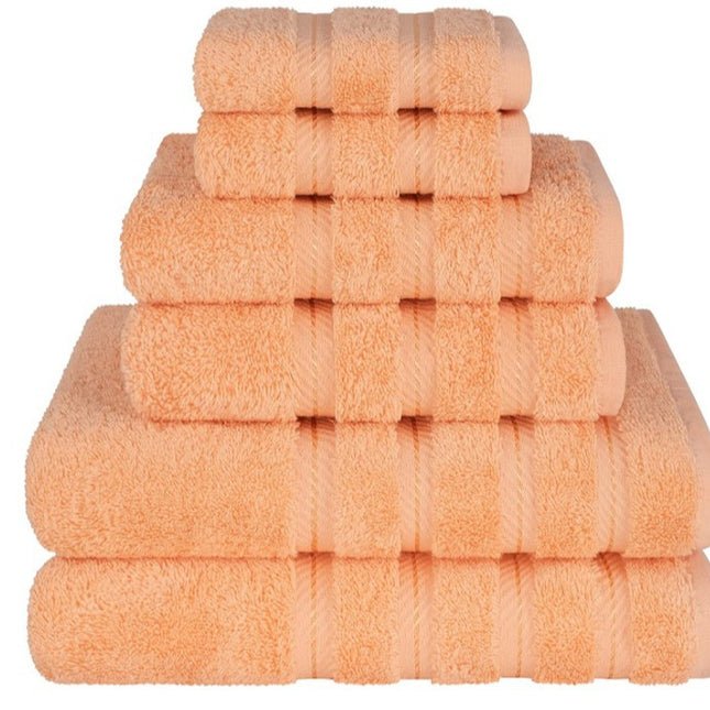 Orange Luxury 6-Piece Combed Cotton Towel Bale Set