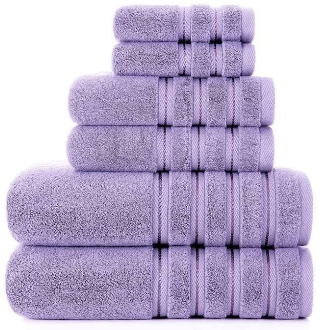 Purple Luxury 6-Piece Combed Cotton Towel Bale Set