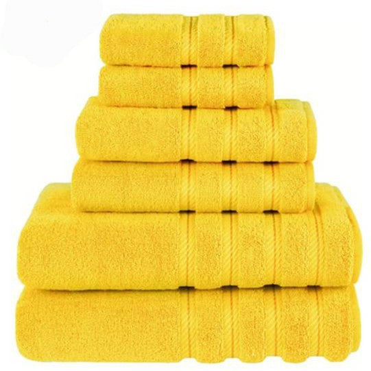 Yellow Luxury 6-Piece Combed Cotton Towel Bale Set