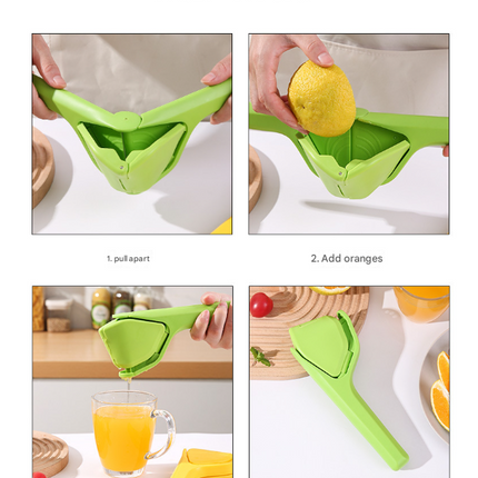 3 Pcs Green Easy-Squeeze Manual Citrus Juicer - Durable Lemon & Orange Squeezer with Pour Spout, Food-Grade PP