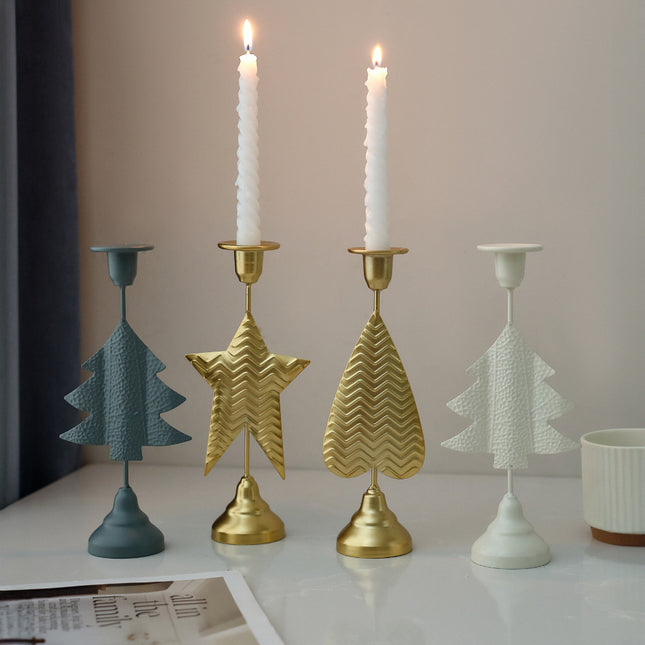 Grey Elegant Star Metal Candlestick Holder – product detail