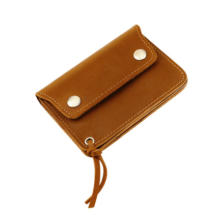 Khaki Vintage Handmade Crazy Horse Leather Wallet